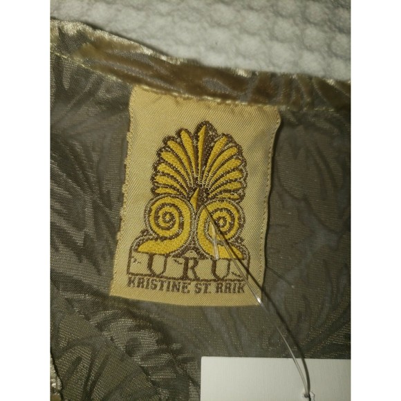 URU Kristine St. Rrik Womens Silk Blend Baby Doll Blouse Sz 1X OS Green Gray NWT - Picture 9 of 12